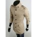 Men's Solid Casual / Work / Sport Trench coat,Cotton Long Sleeve-Black / Blue / Beige / Tan