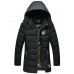 Men's Regular Padded CoatPolyester Solid Long Sleeve