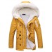 Hot Sale Men's Regular Padded Casual/Daily Solid-Polyester Polyester Long Sleeve Hooded Green