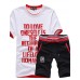 Men's Short Sleeve Set,Cotton Letter