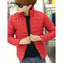 Men's Regular Padded Coat,Cotton Solid Short Sleeve