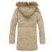 Men's Long Parka Coat , Cotton Pure Long Sleeve