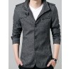 Men's Solid Casual / Work / Formal / Sport / Plus Sizes Trench coat,Cotton / Polyester Long