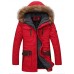 Men's Long Parka Coat , Cotton Pure Long Sleeve