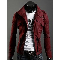 Trendy Autumn Winter Slim Trench Coat Men Cotton Zipper Outerwear Keep Warm Comfortable Jackets Plus Size GESE1