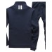 Men's Striped Casual / Plus Size Set,Polyester / Spandex Long Sleeve Black / Blue