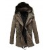 Men's Long Parka Coat , Cotton Blend Pure Long Sleeve