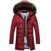 Men's Casual/Daily Simple Coat,Solid Long Sleeve Winter Red / Black / Green Polyester