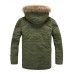 Men's Long Parka Coat , Cotton Pure Long Sleeve