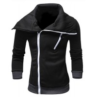 Men's Casual/Daily / Sports Active Regular Hoodies,Solid Red / White / Black / Gray / Purple Peter Pan Collar Long Sleeve Cotton Fall