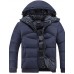 Men's Long Padded Coat,Cotton Solid Long Sleeve