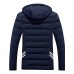 Men's Regular Padded CoatCotton Solid Long Sleeve