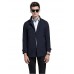 Men's Solid Casual / Work Trench coat,Polyester Long Sleeve-Black