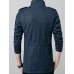 Men's Solid Casual / Work / Formal / Sport / Plus Sizes Trench coat,Cotton / Polyester Long