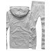 Men's Fashion Letters Printed Hooded Set,Cotton / Polyester Long Sleeve Black / Blue / White / Gray