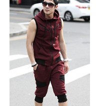 Men's Plus Size Casual Sports Suit,Sleeveless