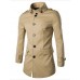 Men's Long Sleeve Regular Trench coat , Cotton Pure