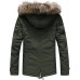 Men's Regular Padded Coat,Simple Casual/Daily Solid-Cotton Cotton Long Sleeve Hooded Green