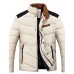 Men's Long Padded Coat,Cotton Solid Long Sleeve