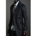 Men's Solid Casual Trench coat,Cotton Long Sleeve-Black / Green / White