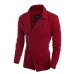 Men's Solid Casual Trench coat,Others Long Sleeve-Black / Red / Gray