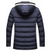 Men's Long Padded CoatPolyester Solid Long Sleeve