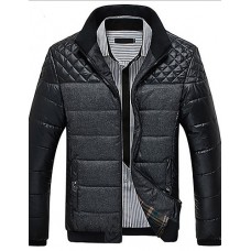 Men's Regular Padded Coat,Polyester Solid Long Sleeve