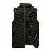 Men's Regular Padded Vest Coat,Polyester Solid Sleeveless Winter Vest k256