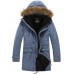 Men's Long Parka Coat , Cotton Pure Long Sleeve