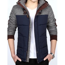 Men's Regular Padded Coat,Polyester Solid Long Sleeve