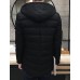 Men's Long Padded Coat,Simple Casual/Daily Solid-Polyester Cotton Long Sleeve Black