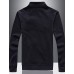 Men's Casual/Daily / Sports Active / Tops Regular Hoodies,Solid Black / Gray Stand Long Sleeve Cotton / Polyester Spring / Autumn Medium