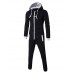 Men's Going out / Casual/Daily / Sports Simple / Active Regular Hoodies,Solid / Color Block White / Black Hooded Long SleeveCotton /