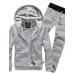 Men's Casual/Daily Simple Regular Hoodies,Solid Blue / White / Black / Gray Hooded Long Sleeve Cotton Winter Medium Micro-elastic