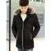 Men's Casual/Daily Simple Coat,Solid Long Sleeve Winter Blue / Black / Green Polyester