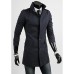 Men's Solid Casual / Work / Sport Trench coat,Cotton Long Sleeve-Black / Blue / Beige / Tan