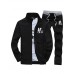 Hot Sale Two-Piece Men's Long Sleeve Set,Cotton / Polyester Solid Casual Sport Outerwear Coat