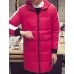 Men's Casual/Daily Simple Coat,Solid Long Sleeve Winter Blue / Red / Black / Yellow / Purple Polyester