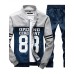 Men's Print Casual / Work / Formal / Sport / Plus Sizes Set,Cotton / Polyester Long Sleeve Black / Blue / Gray