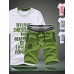 Men's Short Sleeve Set,Cotton Letter