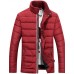 Men's Long Padded Coat,Simple Casual/Daily Solid-Polyester Polyester Long Sleeve Blue / Red / White / Black