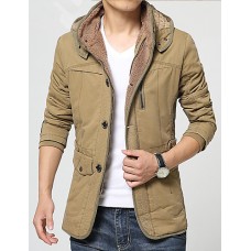 In the spring of 2016, Korean men's thick cotton coats pure hooded cotton male adolescents