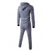 Men's Going out / Casual/Daily / Sports Simple / Active Regular Hoodies,Solid / Color Block White / Black Hooded Long SleeveCotton /