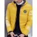 Men's Casual/Daily Simple Coat,Print Long Sleeve Winter Blue / Red / Yellow Polyester