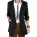 Men'sBritish Style Leisure Slim Long Sleeve Long Trench coat , Pure