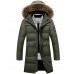 Men's Casual/Daily Simple Coat,Solid Long Sleeve Winter Beige / Black / Green Polyester