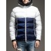 Men's Regular Padded Coat,Polyester / Nylon Patchwork Long Sleeve