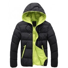 Men's Regular Parka CoatCotton Pure Long Sleeve