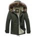 Men's Regular Padded Coat,Simple Casual/Daily Solid-Cotton Cotton Long Sleeve Hooded Green