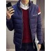 Men's Casual/Daily Simple Coat,Solid Long Sleeve Winter Blue / Red / Black Polyester